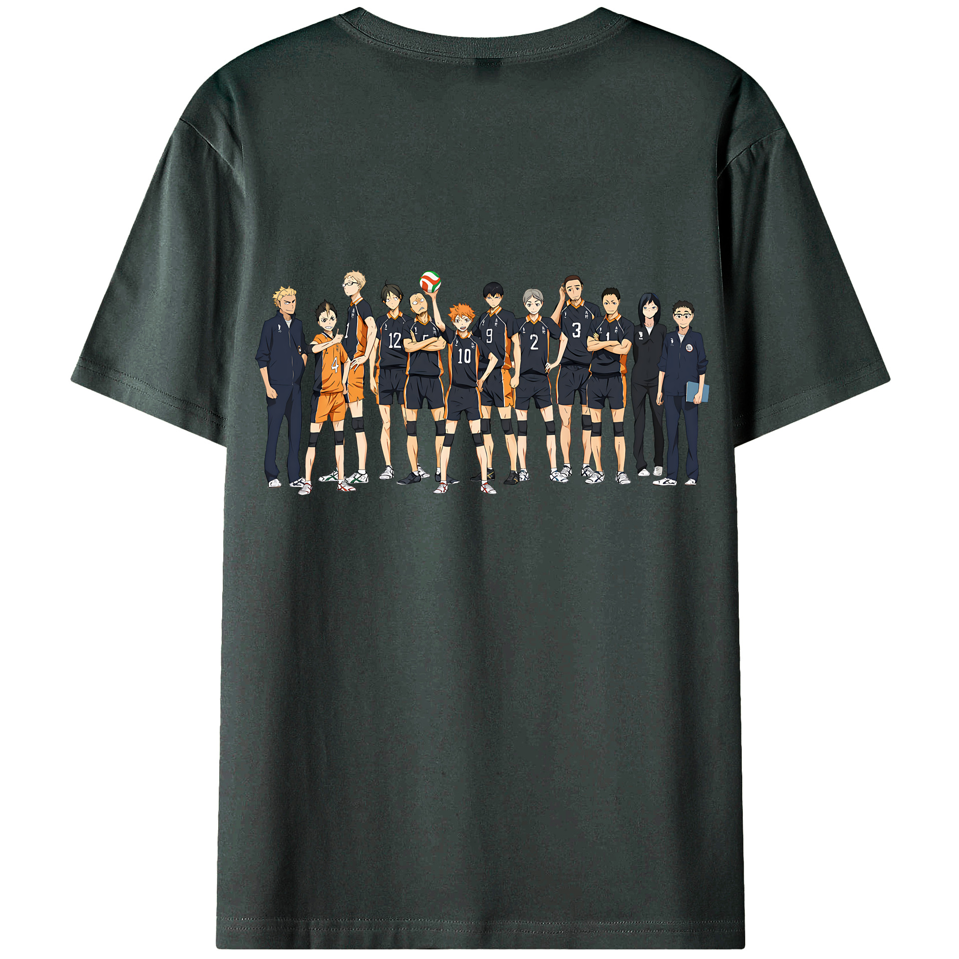 （画像用） ハイキュー!! Haikyu!! 綿100％ メンズ半袖Tシャツ（バックプリント） 通気性